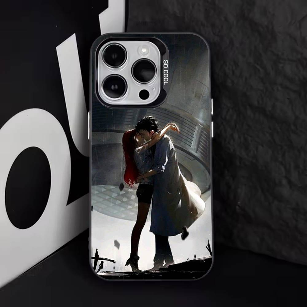 Steins Gate Okabe Anime Phone Case For iPhone 16,15,14,13,12,11,8,7,Pro,Max,Plus,Mini,XS,SE Anti Fall Black Matte Hard