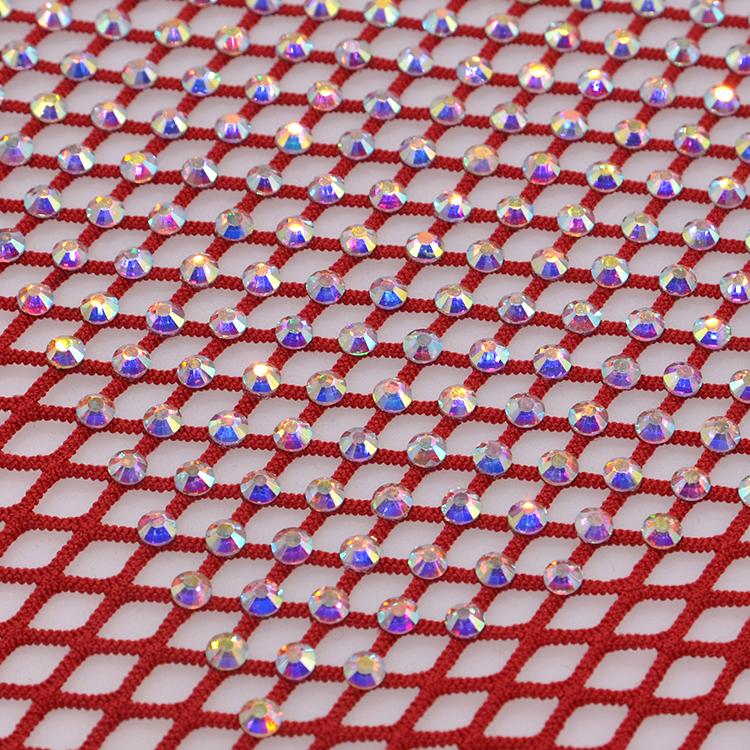 Dehnbares elastisches Netzgewebe-Besatz Hotfix Kristallglas Strass-Besatz Netzgewebe für Schuh-Bekleidungszubehör