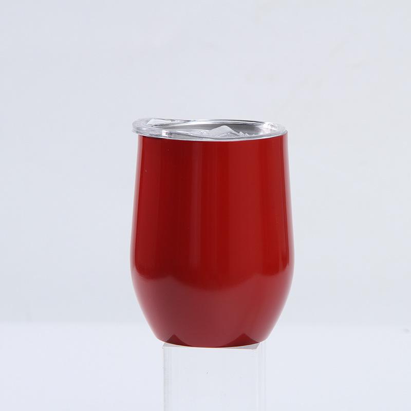 12oz Eierschalenförmiger U-förmiger Edelstahl-Vakuum-Weinbecher mit Bauchdesign