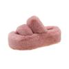 Cm Thick Bottom Fluffy Slippers Women's Muffin Bottom Large Size Parallel Bars Thickened Plush Flat Bottom One Word Warm Cotton Mop