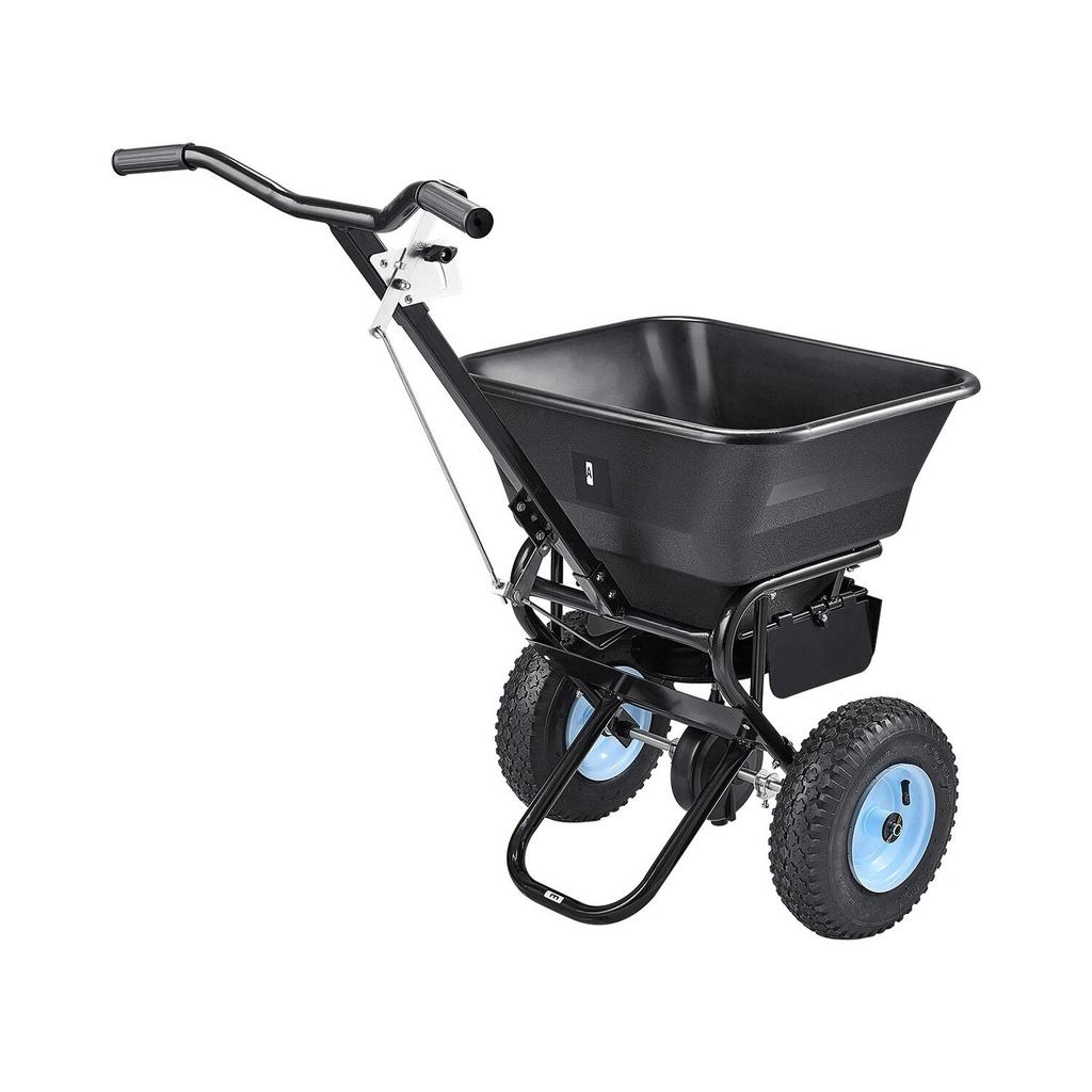 Lawn Spreader, 100LBS Capacity, Walk-Behind Push Spreader, 0-9.8ft Spreading Width, 13 in All Terrain Pneumatic Tires, Fertilizer Spreaders with