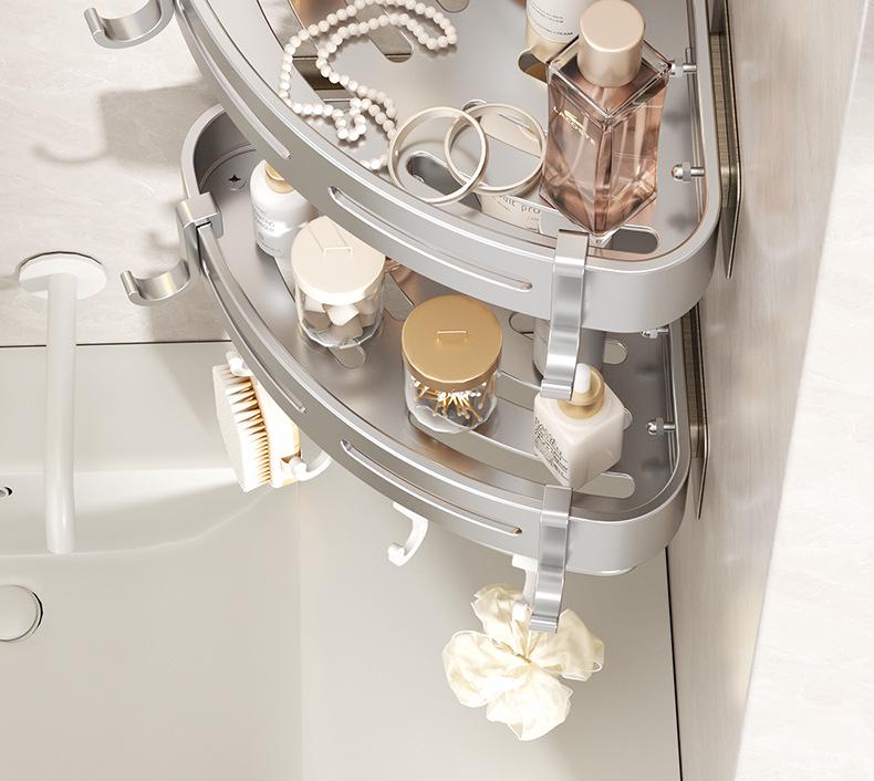Punch-Free Wall-Mounted Bathroom Storage Shelf