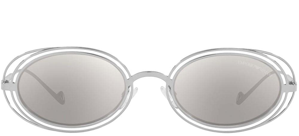 Emporio Armani Women's Sunglasses EA2118 30156G Silver/Light Grey Flash Silver Lens 50