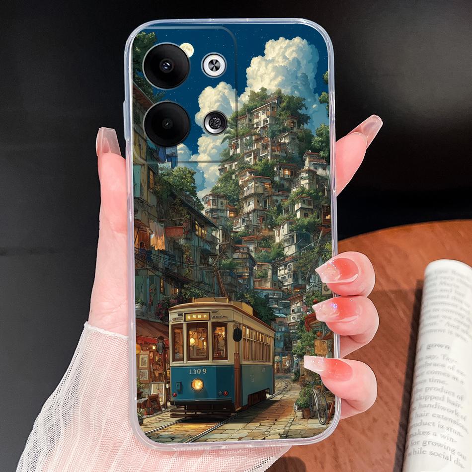 For Oppo Reno 9 Pro Plus 5G Phone Case Lovely Cartoon Soft TPU Transparent Silicone Lightweight Back Cover For Oppo Reno9 Funda