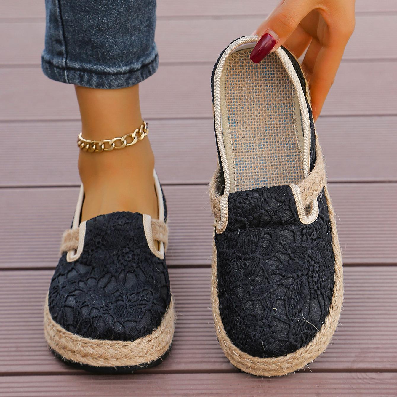 

Новинка 2024 года, женская тканевая обувь, летние льняные тканые тапочки, сандалии без шнуровки, тапочки, повседневная обувь 41