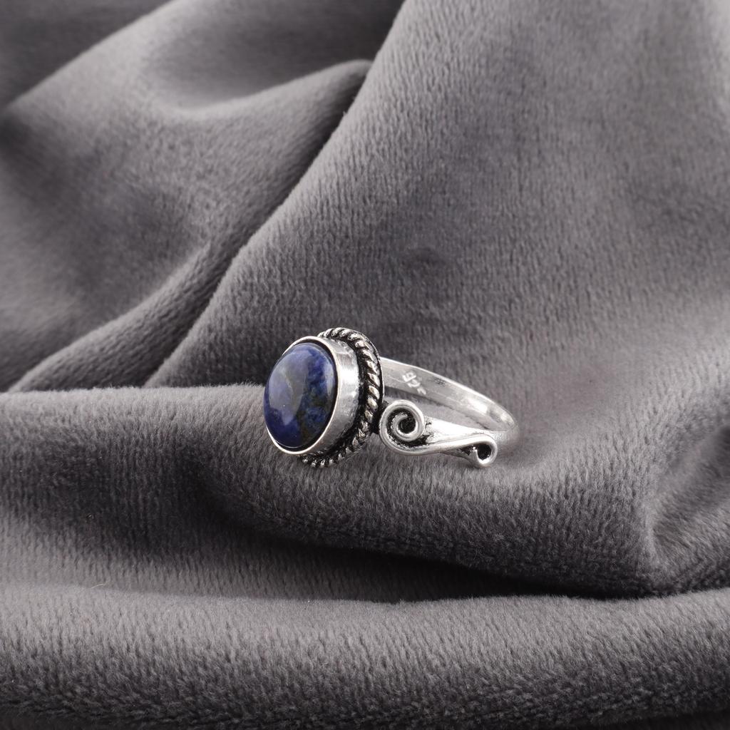 Sodalite Ring, Gemstone 925 Solid Sterling Silver Jewelry Ring, Handmade Gorgeous Jewelry Dainty Ring, Gift For Her