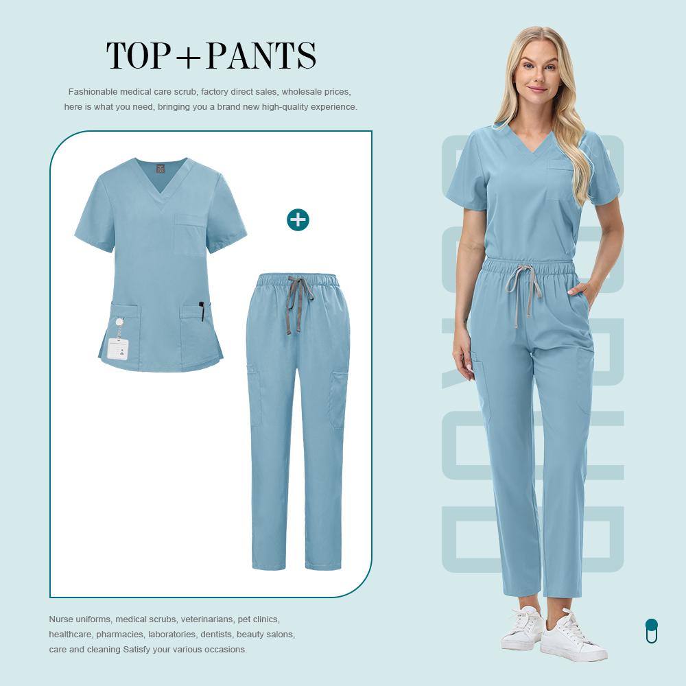 Hot Sale Soft Polyester Hospital Doctor Scrubs Nurses Accessories Nursing Articles Dental Scrub Pet Store Veterinary Uniform New