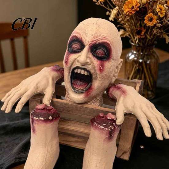 Gruselige Zombie-Requisiten 5 Stück Halloween-Körperteile-Requisite, Realistisches Set aus zerbrochenem Kopf, Händen, Füßen, Geheimgang-Escape-Dekoration, Blutige abgetrennte Tote für den Außenbereich