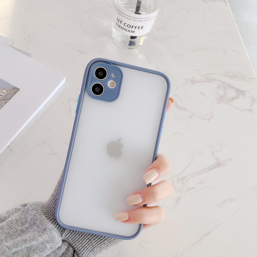 Phone Case For iPhone 14 15 13 12 mini 11 Pro X XR XS Max 7 8 Plus SE2020 Luxury Contrast Color Frame Matte Protective Case
