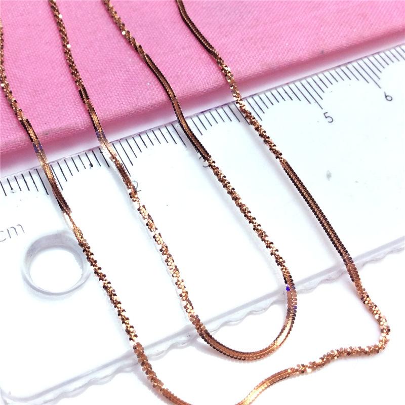 Exquisite Russian 585 Purple Gold Cold Wind Snake Bone Corrugated Necklace Exquisite Rose Gold Plated Color Gold Collarbone Chain
