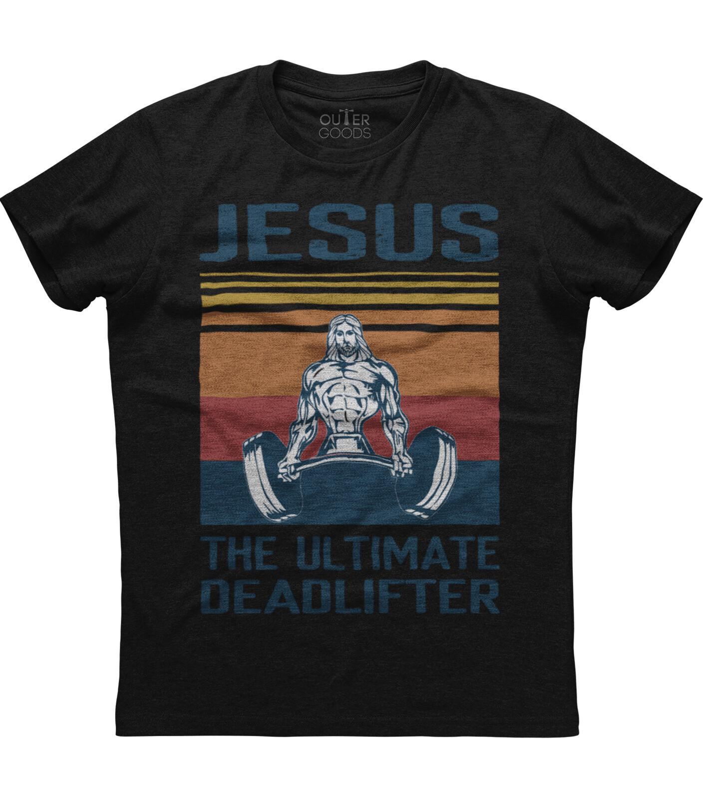 Jesus The Ultimate Deadlifter Mens Christian Religious New Cotton Black T-shirt M