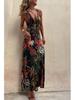 2023 European & American Sexy Print Spaghetti Strap Vacation Dress for Women