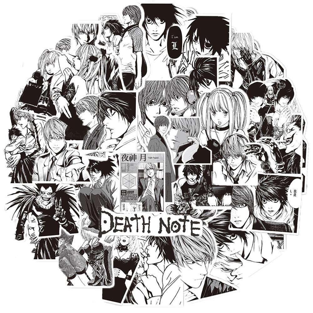 10/30/65pcs Anime Death Note Stickers Black White Decals DIY Laptop Motorcycle Skateboard Car Phone Bike Waterproof Sticker Toys