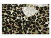 2023 Europäisches V-Ausschnitt Leopardenmuster Damen Slim Fit Kurzarm T-Shirt