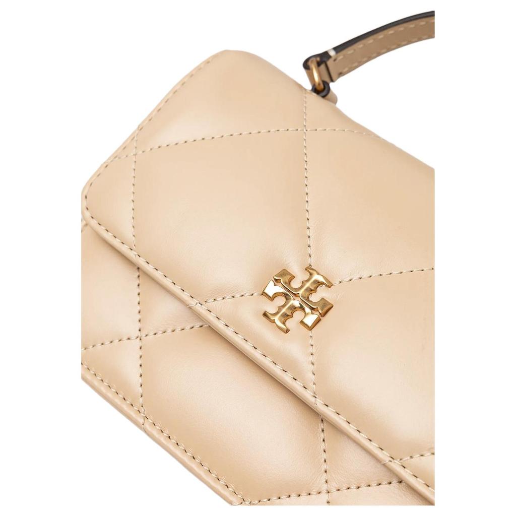 Tory Burch Kira Metal Hardware Chain Shoulder Strap Leather Mini Crossbody Bag Women Handbags Beige 158326-700
