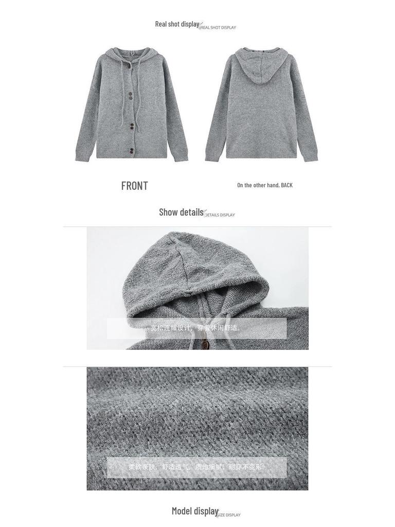 Hooded Cardigan: Women's Thick Knit Autumn/Winter Sweater - Loose, Cozy Korean Style