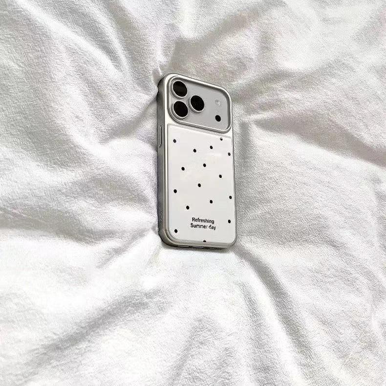Ins Simple Polka Dot Suitable for Apple IPhone16/17Pro Mobile Phone Case 15 Epoxy Water Condensation 14Pro Large Hole Cover