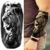 8 fogli tatuaggi temporanei tigre leone nero per uomini adulti animali realistici adesivi tatuaggio impermeabile tatuaggi guerriero gladiatore