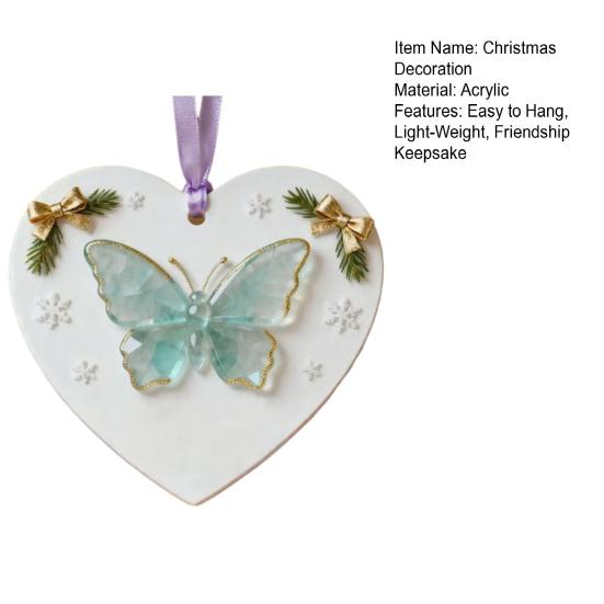 Friendship Butterfly Christmas Ornament Friends Are Angels Hanging Pendant Friendship Keepsake Christmas Tree Decoration Gift for Women Friends