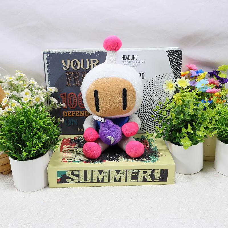 26CM Creative Cartton Game Bomberman Plush Toy Soft Game Figure Plushie Room Decoration Fans Collection Toy Birthday Gifts