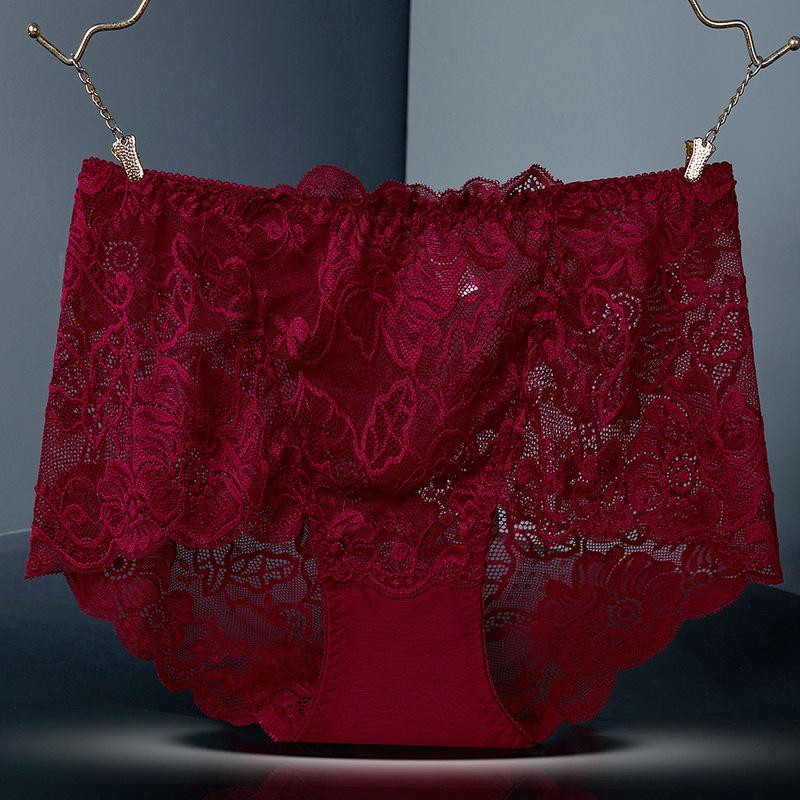 Plus Size High Waist Seamless Lace Tummy Control Underwear (90-300 lbs)