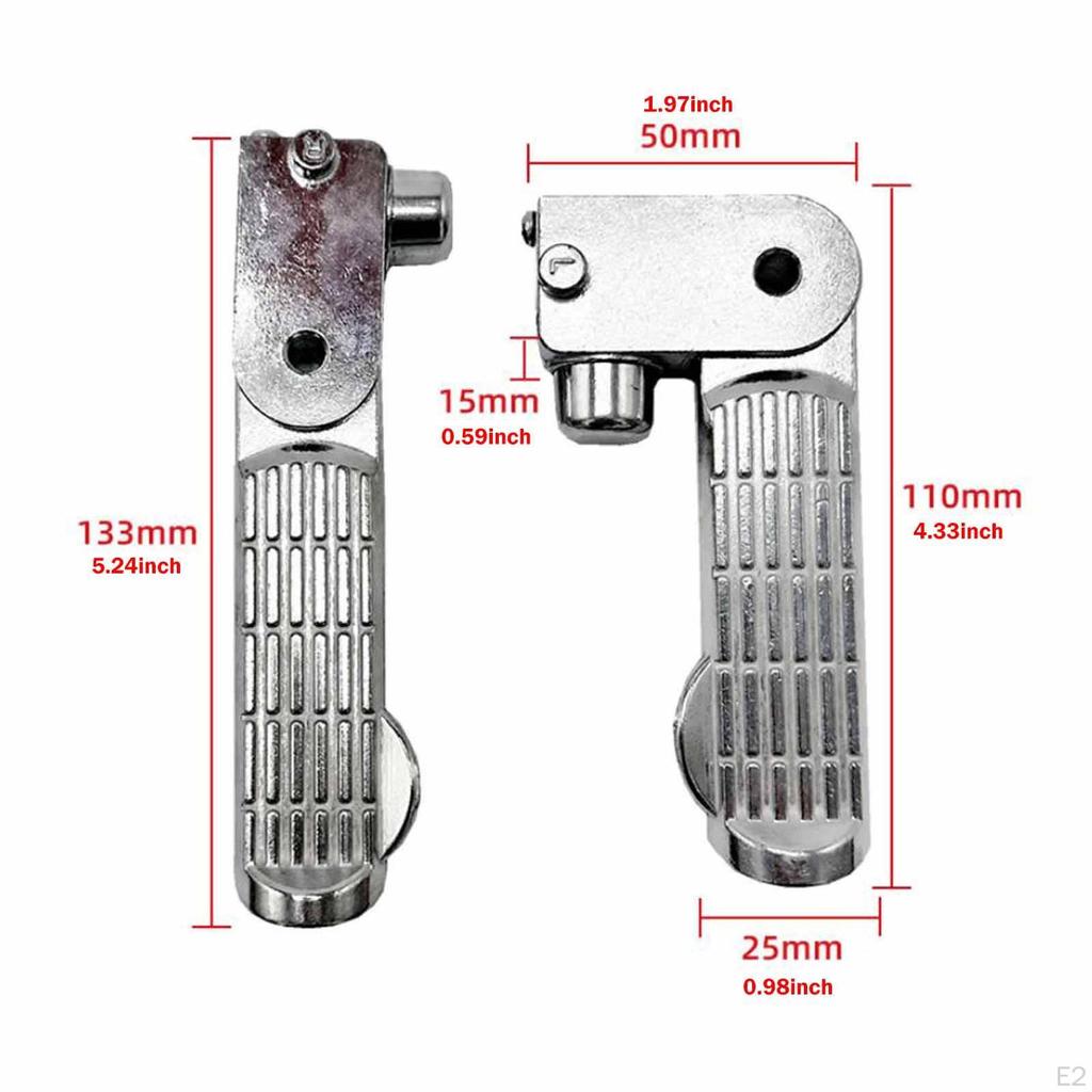 2x E-cykel Fotstöd Motorcykelpinnar Robust Lättvikt Bekväm Direkt Ersätter Tillbehör
