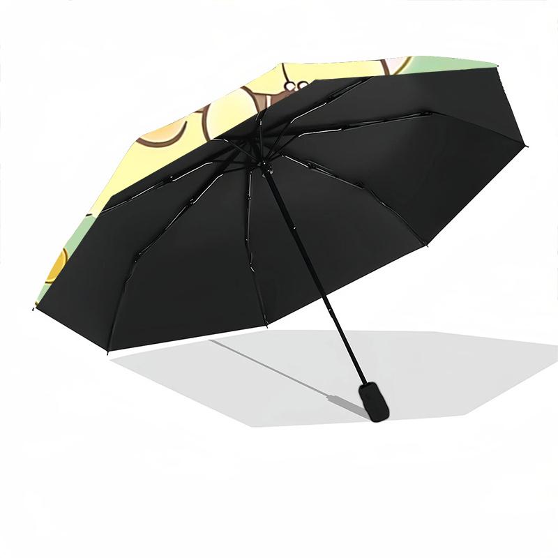 1pc Christmas Pompompurin Automatic Folding Umbrella - Portable 3-Fold Design with 8-Rib Iron Frame, Perfect Holiday Gift for Fans, Travelers, Everyda