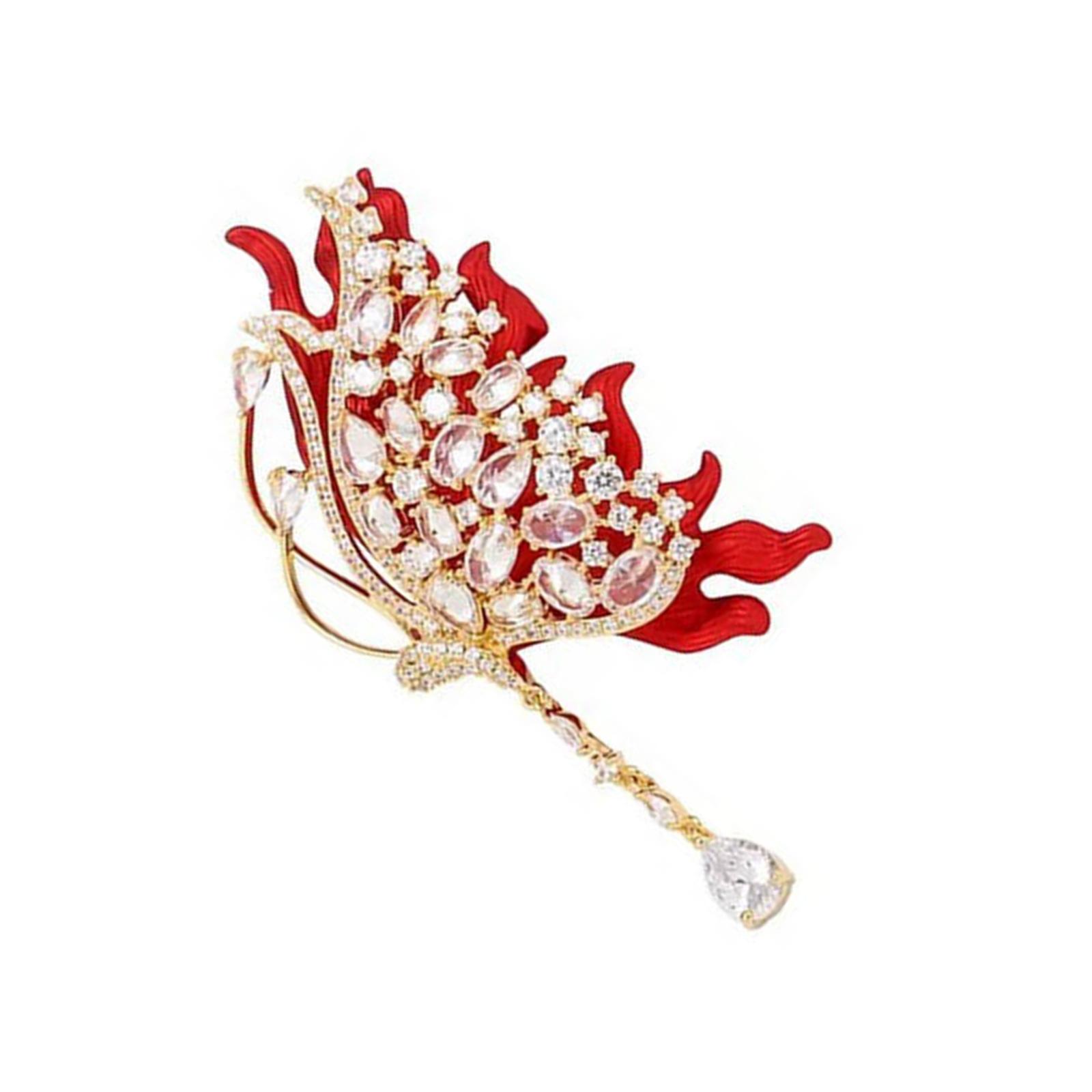 

Shimmering Rhinestones Butterfly Pin Fashionable Animal Badge Clothes Accessory Casual Wear Decoration For Ladies