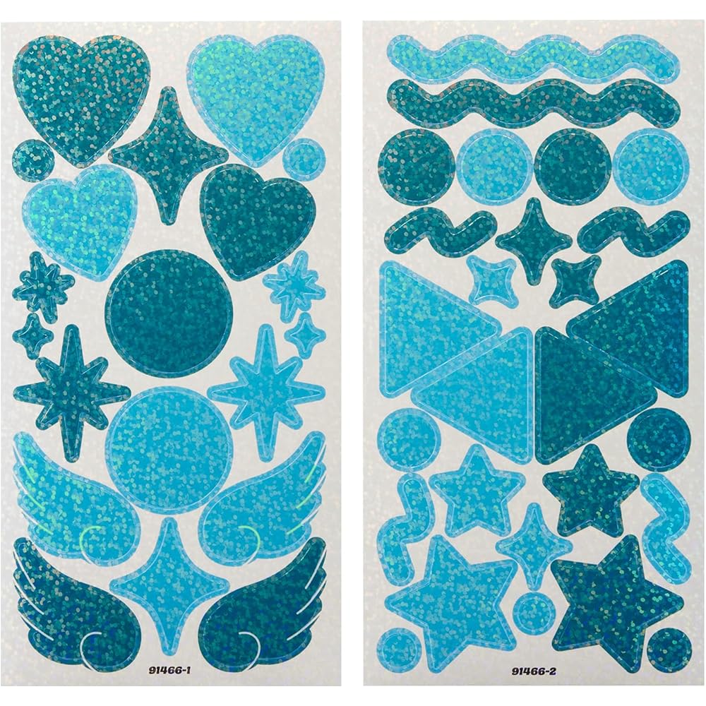 

Plus Decoration Stickers Green and Sky Blue FL-307CF for Fan Activities