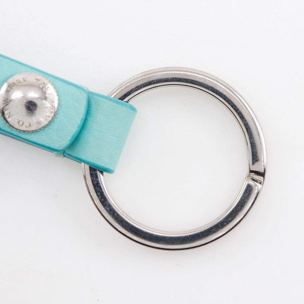 TIFFANY&Co. Key Ring Key Ring TIFFANY & Co. Blue/Silver Metallic/leather Unisex Used