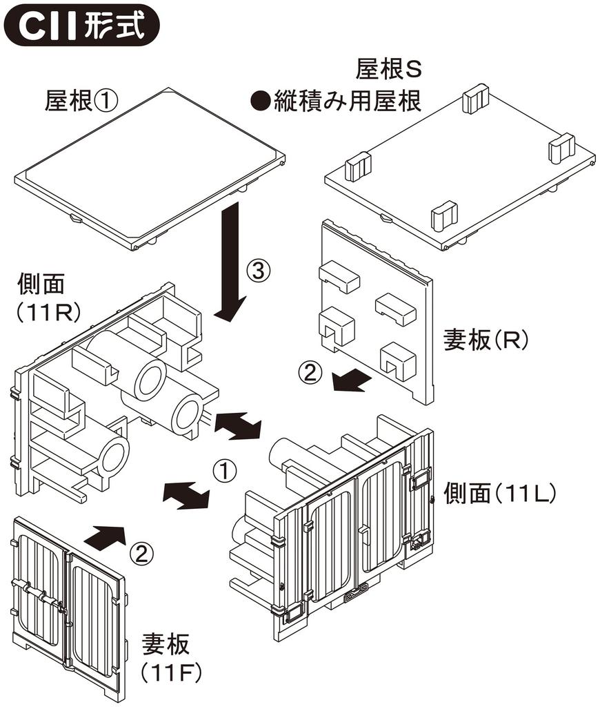 SHOP Nekomata Kontenyaa National Railway Container C11 Type 5 Pieces Scale Assembly Kit 1/150 Pre-painted