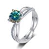 Bague Ringen S925 Sterling Silver Luxury Jewelry 1 Carat D Color Moissanite Diamond Ring For Wedding Four Claw Cross Hollow Rings