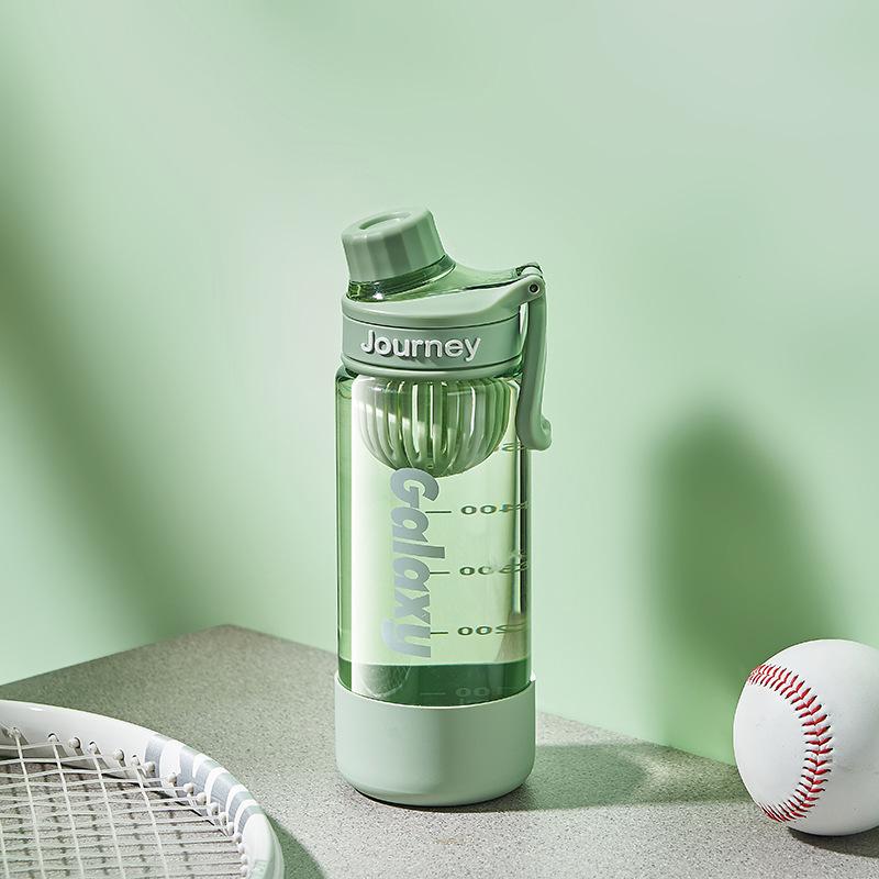 800ml/500ml Sports Water Bottle with Tea Infuser, Leakproof Tritan PC Plastic, Portable Gym Fitness  Handle, BPA Free,car 800ml