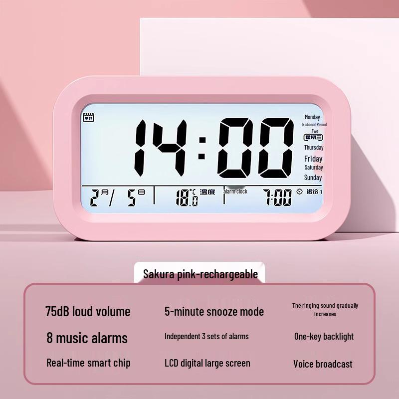 2025 Smart Multi-Function Large Volume Silent Alarm Clock for Students