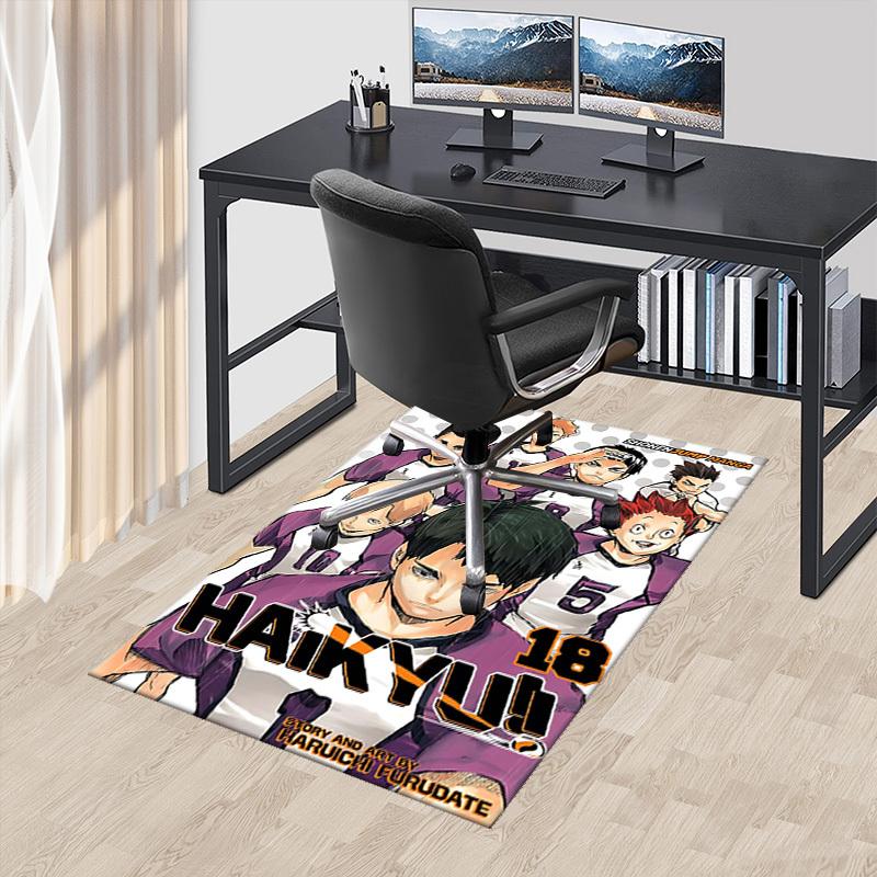 

1pc Haikyuu! Anime Volleyball Team Chair Mat, Seasonal Gift for Office Enthusiasts, Anti-Slip Carpet Decor for Home or Game Room.I058 60cm by 90cm