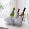 Eiskübel mit Griff, 12/18L Bier-Wein-Kühler für Party, Klarer Getränkebehälter für Mimosa & Cocktailbar, Tragbarer Champagner