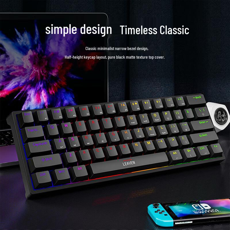 K28 White Dual Mode Mechanical Gaming Keyboard (Brown Switch)