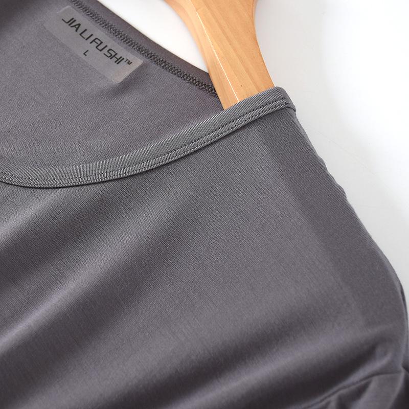 Pijama de verano para hombre, de modal, de manga corta, para uso doméstico, fino, de cuello redondo, informal, adecuado para uso diario, conjunto de pijama de talla grande.