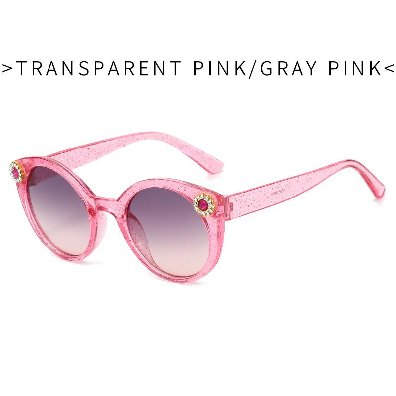 New Kids Sunglasses Round Sun Glasses Trend Boys Girls UV400 Protection Inlaid Diamond Minimalist Fashion Eyewear