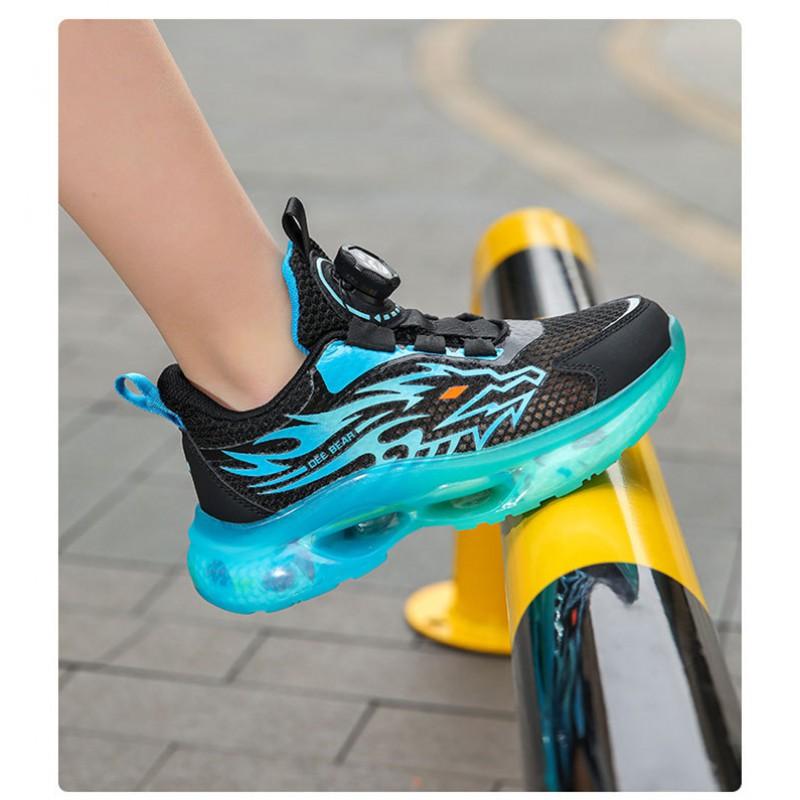 Kids Running Shoes With Rotating Buckle Breathable Mesh Low Top Boys Girls