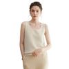 Little Goat 100% Pure Cashmere Women's Knit Vest - Baby Cashmere Warm Camisole, 12 Gauge, Plain Crew Neck