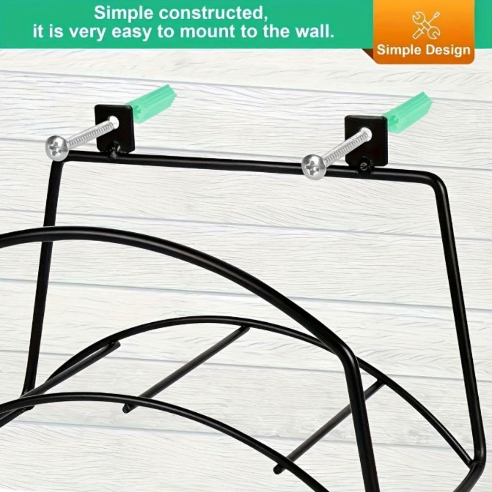 Multifunction Garden Hose Holder Heavy Duty Detachable Wall Mount Bracket Decorative Design Iron Material Hose Rack Outdoor Use