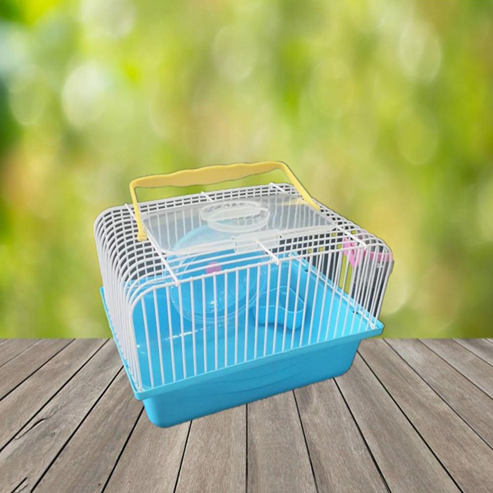 Portable Single Layer Villa Cage with Running Wheel Water Fountain for Pet Syrian Hamster