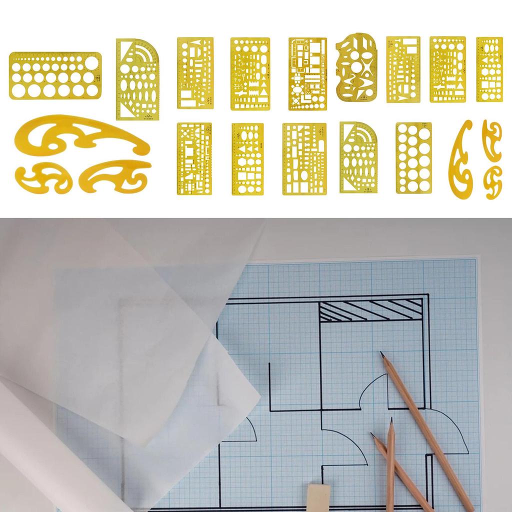Landscape Templates Ruler Set Architecture Plastic Measuring Symbols Stencil Geometry Measuring Bathroom and Kitchen Floor