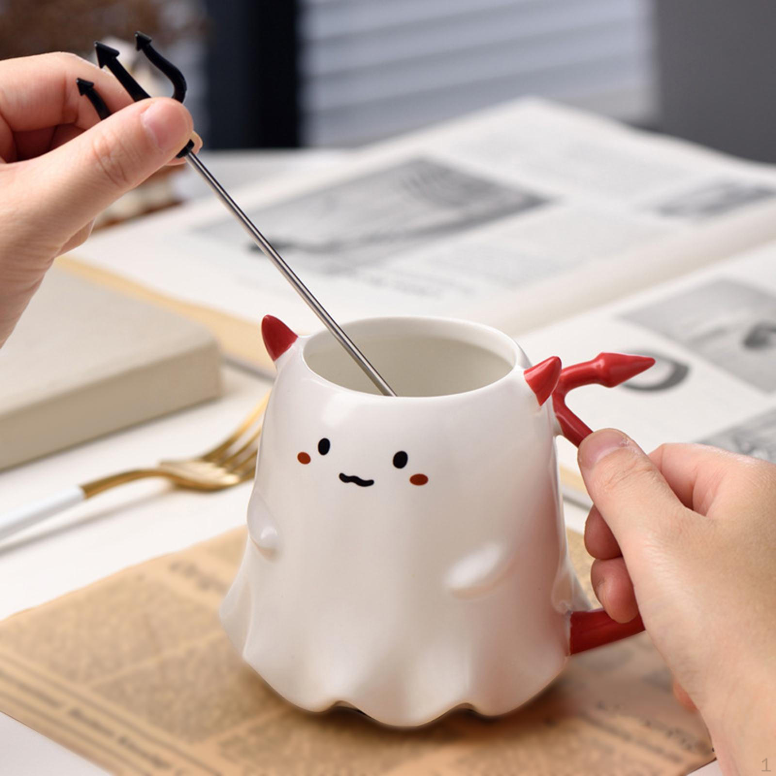 

Керамическая кружка с вилкой Креативная для помолвки Декоративная Оригинальная для напитков Дни рождения Легко чистить