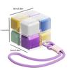Magic Cube Pill Box With Lanyard Portable Pill Box Medicine Packaging Box Suitable For Pocket Travel Vitamin Tablet Storage Box