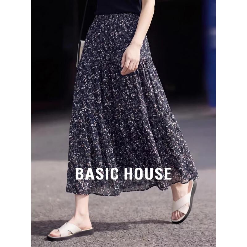 Basic House Women s High-Waist A-Line Midi Skirt One Size