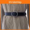 Solid Color Girl Fashionable Pure Leather Belt D Shaped Buckle Daily Use Casual