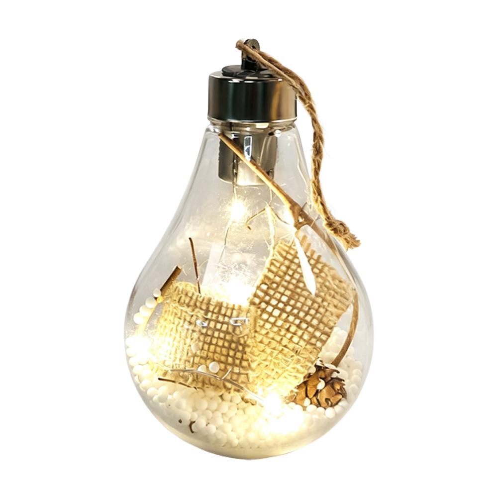 LED Christmas Ball Lights Transparent Christmas Ornament Lamp Bulb For Home Party Decoration Pendant Kid Adult Festival Gifts