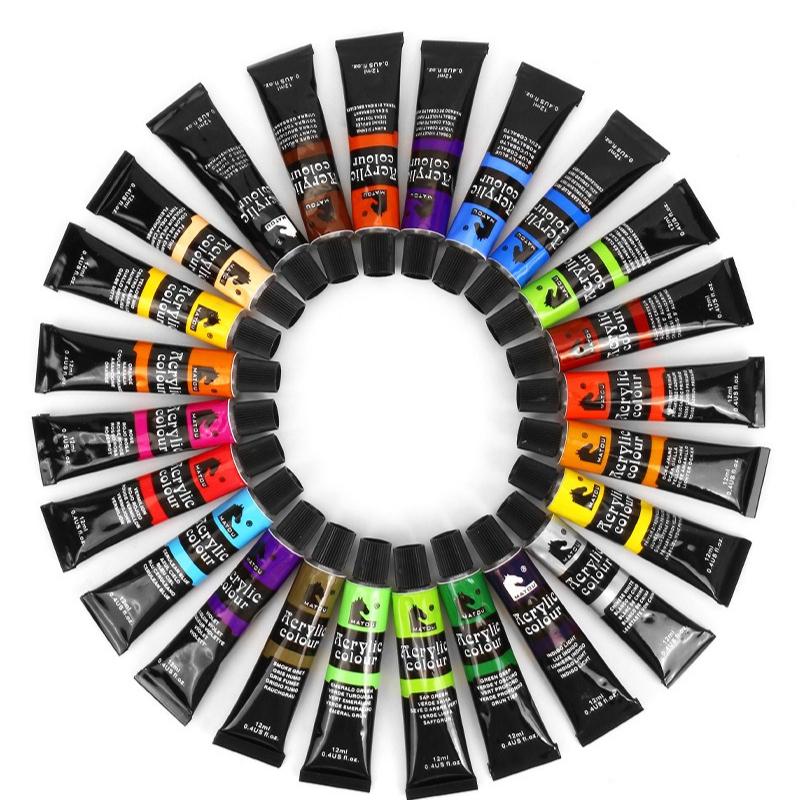 24-color Aluminum Tube Acrylic Oil Paint Set for Beginners Art Gouache Paint Painting Set